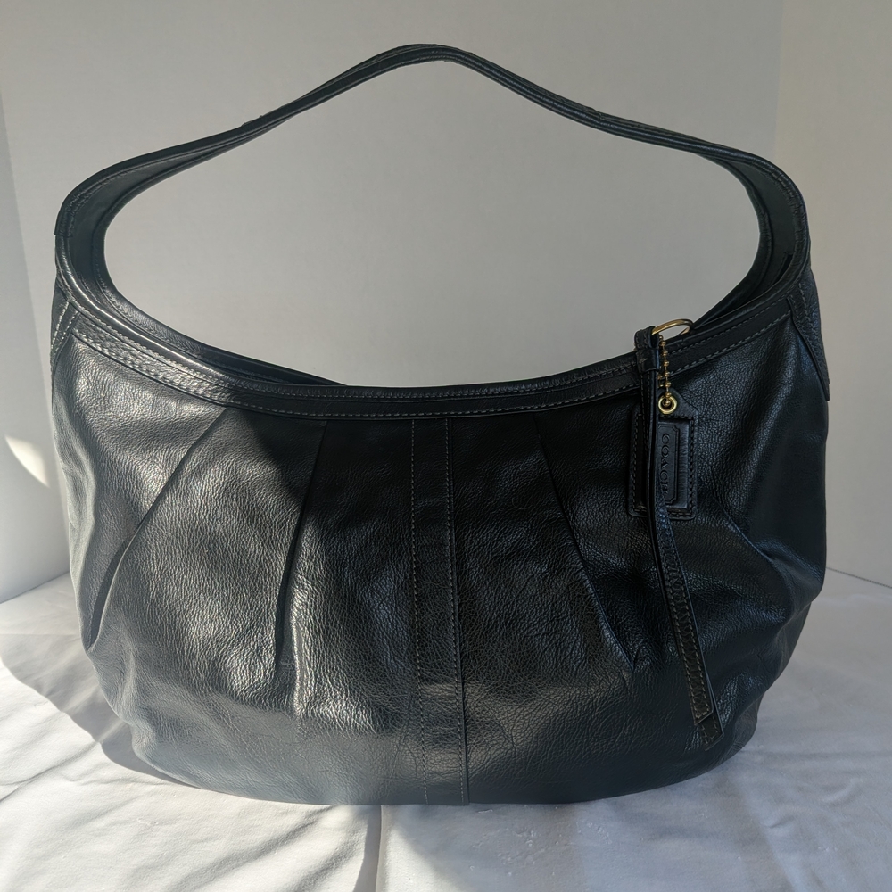 Coach Black Leather Curve Top Shoulder Bag